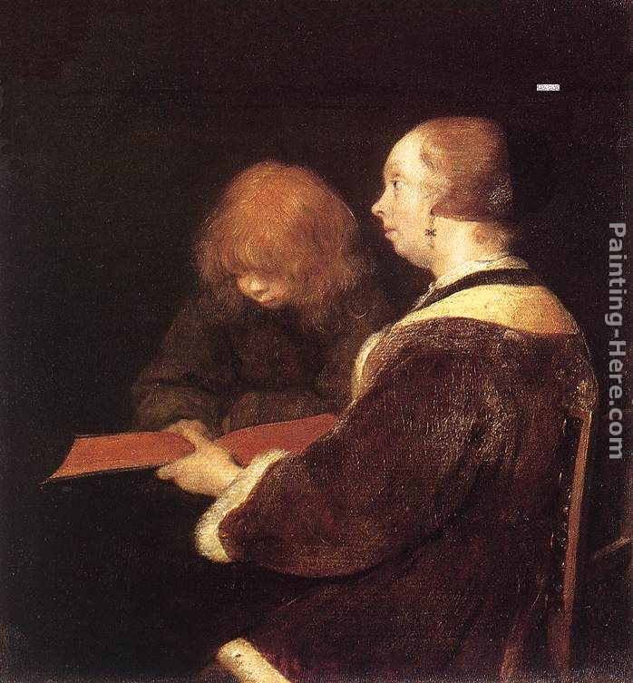 The Reading Lesson painting - Gerard ter Borch The Reading Lesson art painting